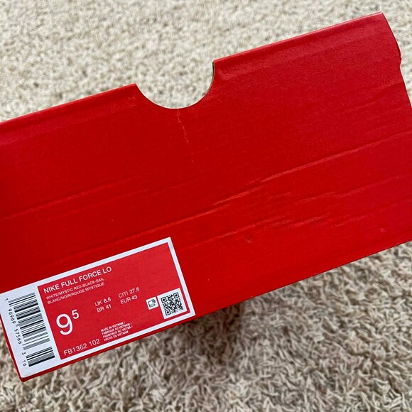 Nike Men’s Full Force Low Sneaker Shoes White Red FB1362-102, Size 9.5 (New) - Picture 13 of 16